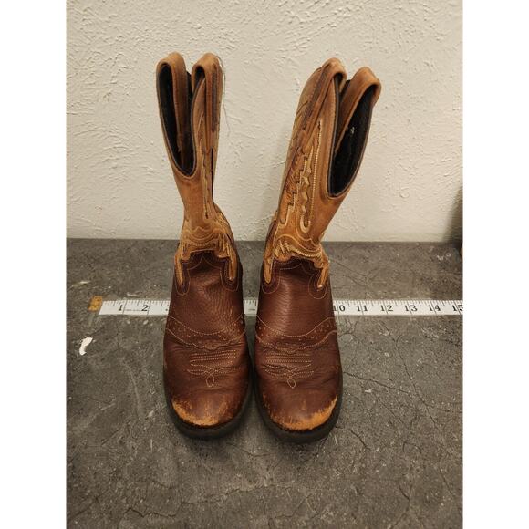 Old West Boots Boys Size 120 for 7 - 8 year Western Cowboy Boots‎ Leather 7" - Picture 1 of 10